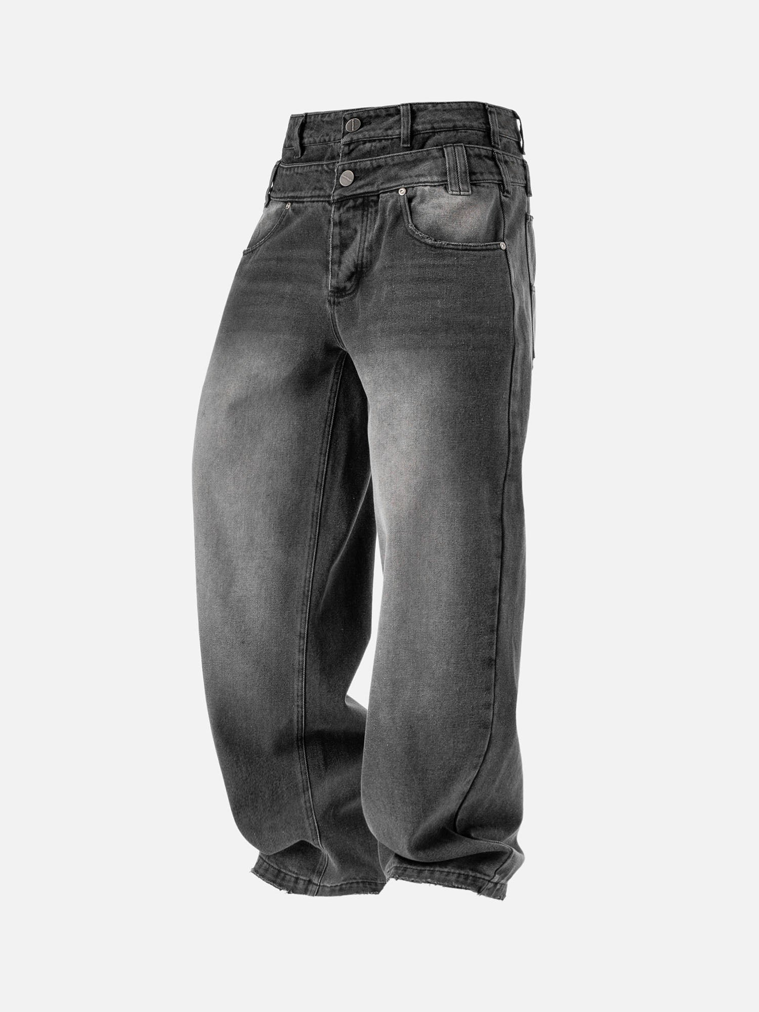MAZZ double waist denim デニム Double Waist Denim Graphite – BLACKTAILOR