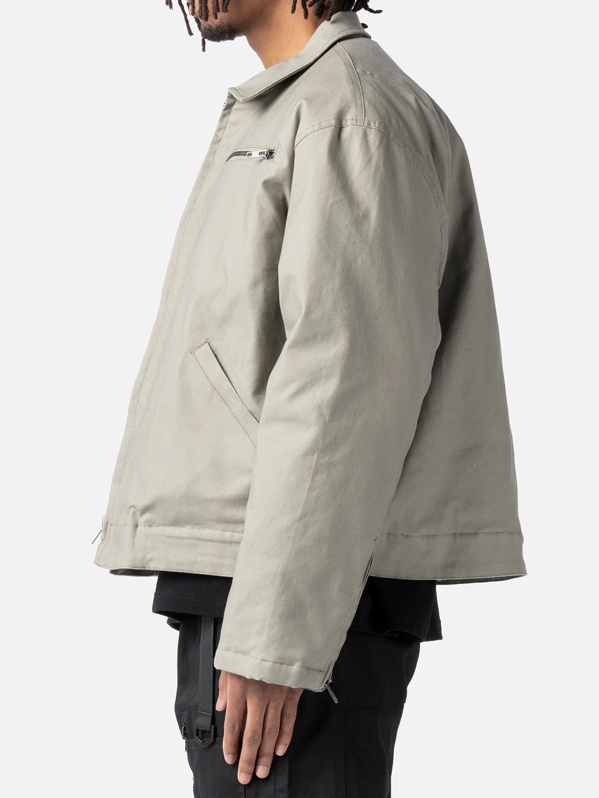canvas zip-fastening jacket