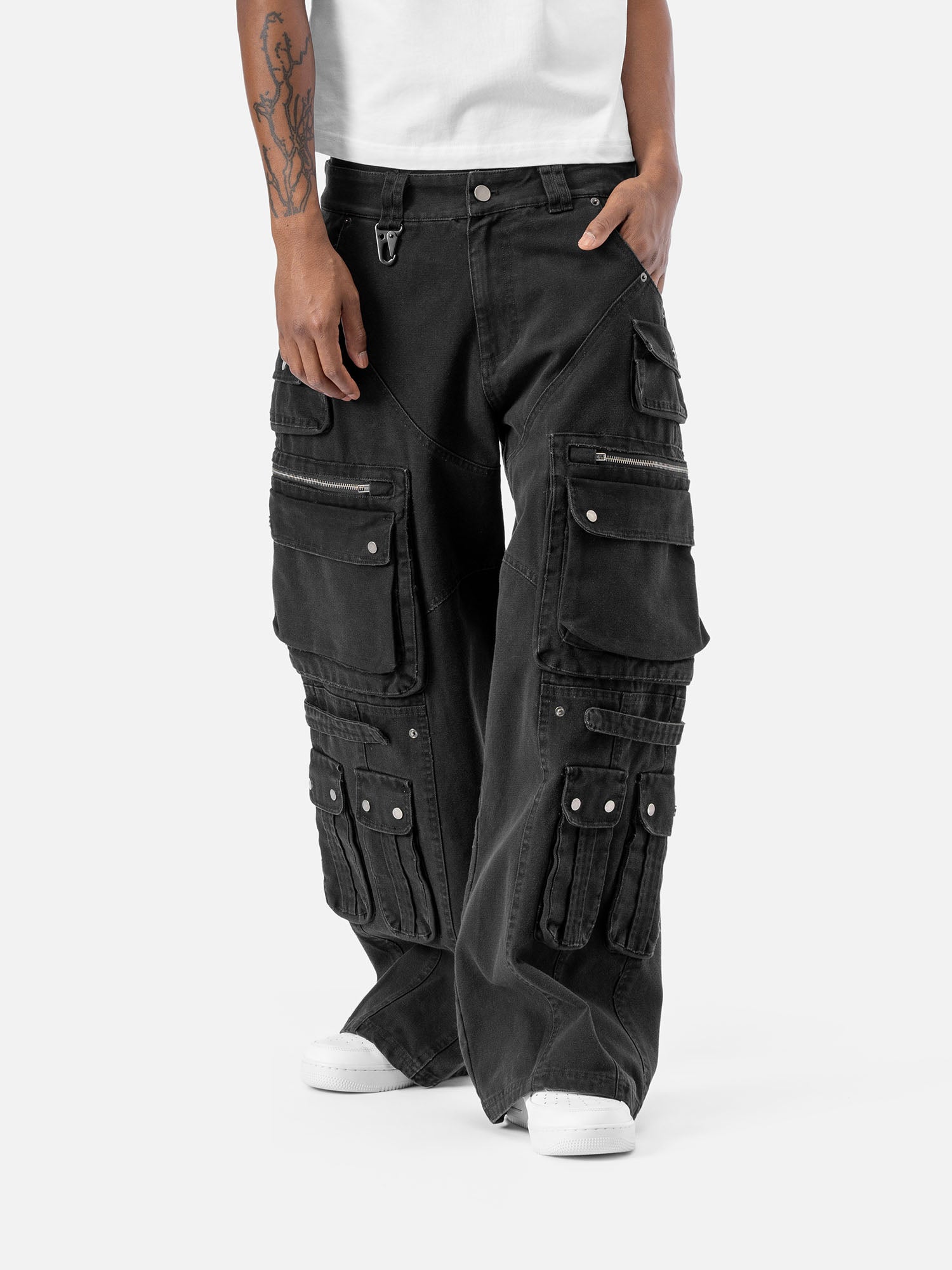 W90 Cargo Pants Washed Black – BLACKTAILOR